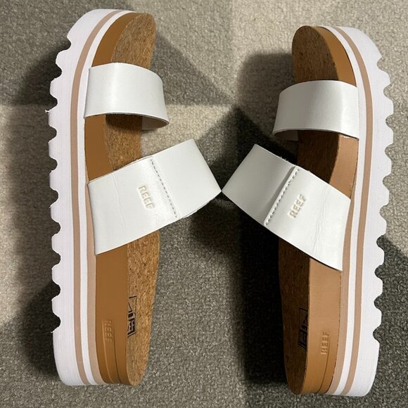 REEF White Platform Cushion Vista Sandals Women's Size 8 - Picture 8 of 11